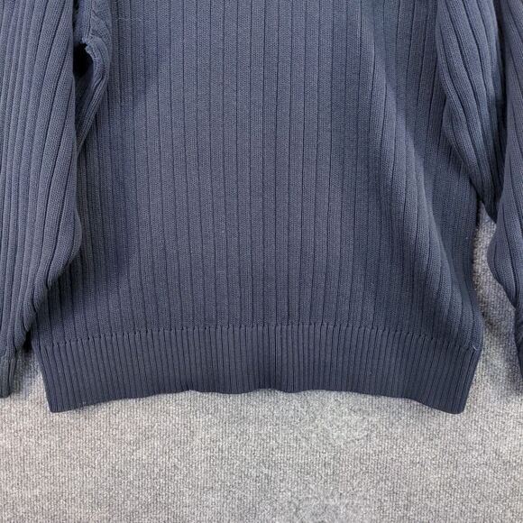 Marc Buchanan Pelle Pelle Turtleneck Sweater Mens Size XL Blue Distressed Logo - Picture 11 of 15